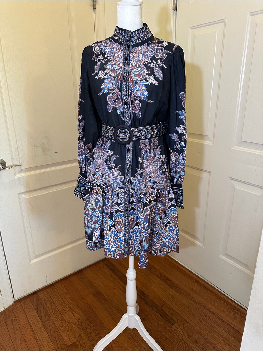 La Vie En Rose Black Paisley Mini Dress
